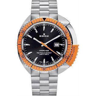 sølv farvet stål med stål orange dreje krans Hydro-Sub Swiss Quartz Herre ur fra Edox